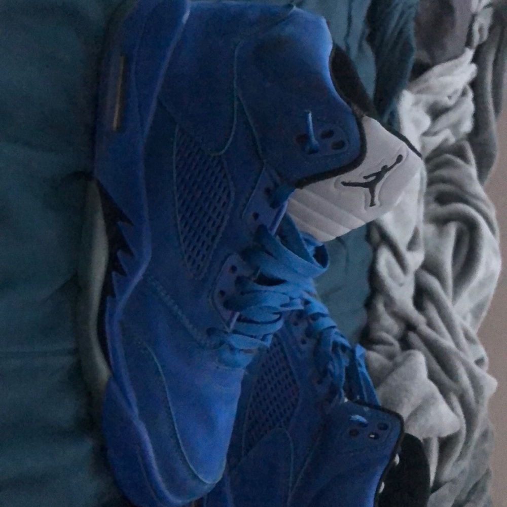 Blue Suede Jordan 5s